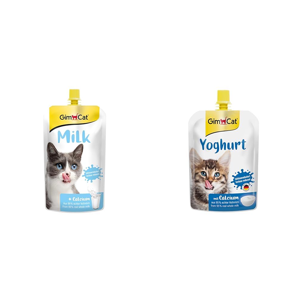GimCat Cat Milk Latte - Kedi Sütü, 200 ml & Yoğurt Kediler İçin Tamamlayıcı Mama, Zengin Protein, Sindirime Yardımcı 150 g