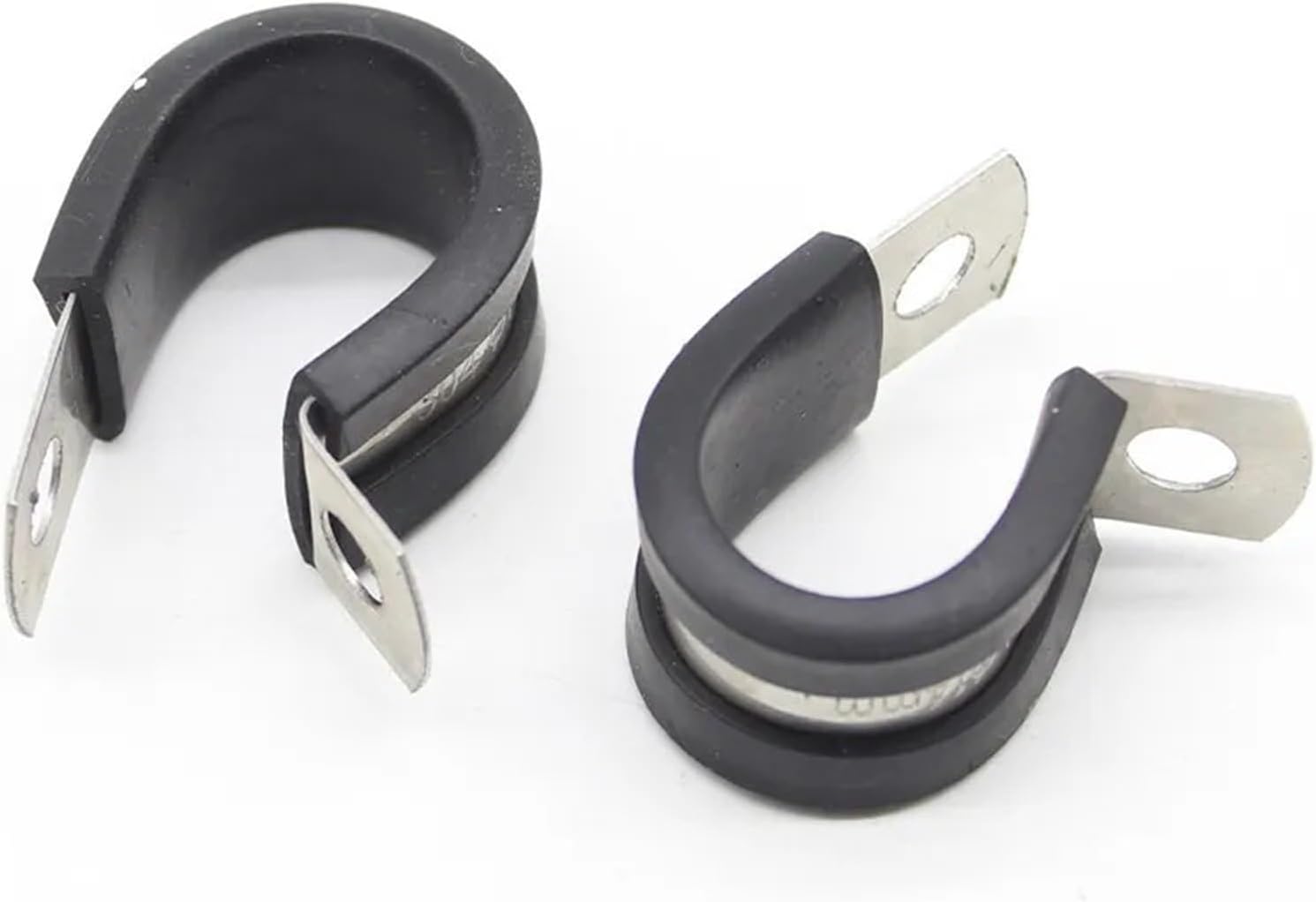 10Pcs 6MM-55MM Stainless Steel Rubber Lined P Clips - Durable Hose Pipe Clamp Set for Secure Mounting(8mm)