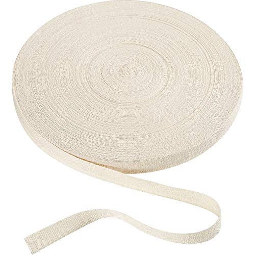 WILLBOND Cotton Twill Tape Ribbon 54.7 Yards Soft Natural Herringbone Webbing Roll Bias Binding Tape...