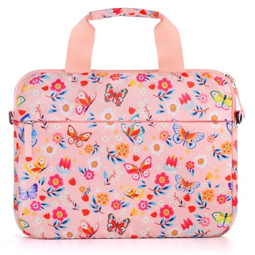 Foxstory Kids Tablet Bag for Girls Kids Tablet Carrying Case for Fire HD 10 HD 8 Fire 7 Sleeve Bag Kid Kindle Bag iPad Bag for Kid Butterfly Pink