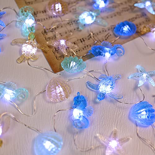 Ocean Themed Decorative Lights String Of Marine Life Fairy String Lights Coastal Decor 10Ft 30 Leds Usb Operated With Remote Control For Beach Bedroom Decoration #TOP3