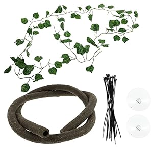 Toyvian Reptiel Planten Jungle Vines Huisdier Habitat Decor Kunstmatige Rotan Ornamenten Voor Hagedissen Bebaarde Draken…