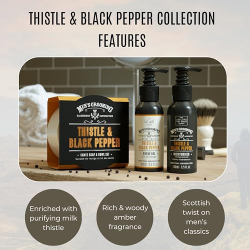 Scottish Fine Soaps - Thistle & Black Pepper Aftershave Balm - Post Shave Balm for Men - Soothing Milk Thistle Extract - Sensitive Formula - Vegan Friendly - 75ml - Image 3