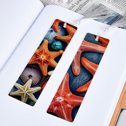 Marque-page étoile de mer : lot de 6 signets imprimés pour vos lectures - 5