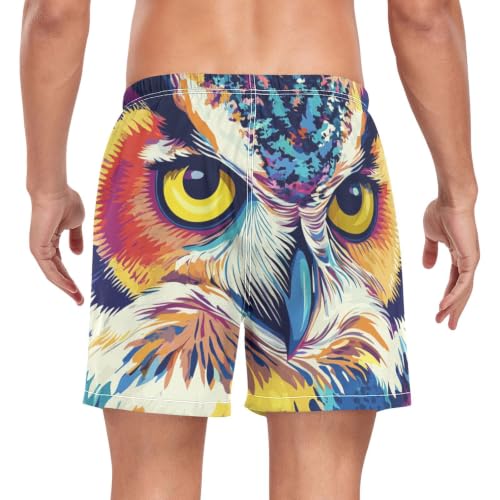 Traje de baño de hombre quick dry con estampado original de búho 2