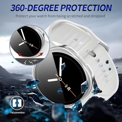 Kimiyaki 2 Pack for Samsung Galaxy Watch 8 44mm Screen Protector Case [Full Coverage], Hard PC Bumper All-Around Protective Accessories for Samsung Watch 8 44mm Built-in Tempered Glass Film - image 5