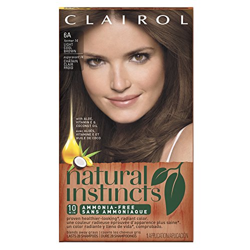 Clairol Natural Instincts, 6A/14 Tweed Light Cool Brown, Semi-Permanent Hair Color, 1 Kit