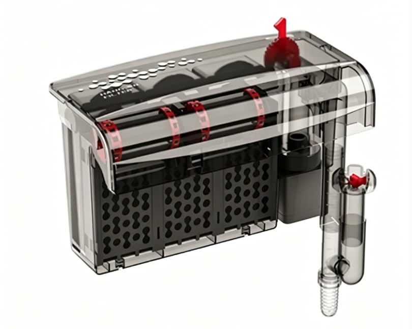 Pompe filtrante 3 en 1 aquarium avec débit réglable de 800L/h et filtre externe