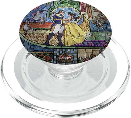 Disney Beauty and The Beast Stained Glass Window Dancing PopSockets PopGrip for MagSafe