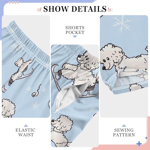 Poodle Ice Skating Boys Long Pants Soft Trousers Elastic Waist Kids Lounge Bottoms with Pockets S-XL4