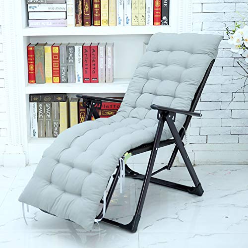 Preisvergleich Produktbild KTOL Gartenstuhlauflage Hochlehner-Auflage, Sitzkissen Stuhlauflagen Terrasse Stuhlkissen Sitzauflage Sessel Pad Indoor Outdoor Deckchair Liege Rocking Stuhl Sitzauflage Polyester-grau 160x50x8cm