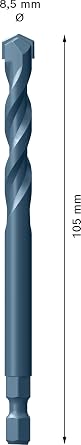 Bosch Professional 1x EXPERT Power Change Plus Pilot Delme Uçları (, Ø 8,5 mm, Şaft, biçimi Altıgen mm, Aksesuar Darbeli Matkap/Vidalama)