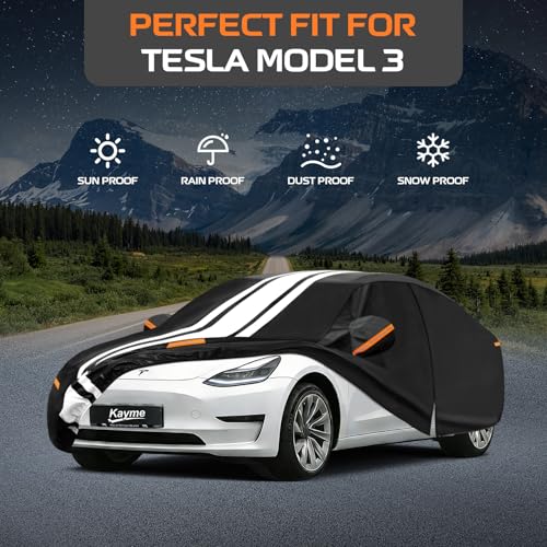 Image of Kayme Heavy Duty Car Cover Custom Fit for Tesla Model 3 (2017-2026)