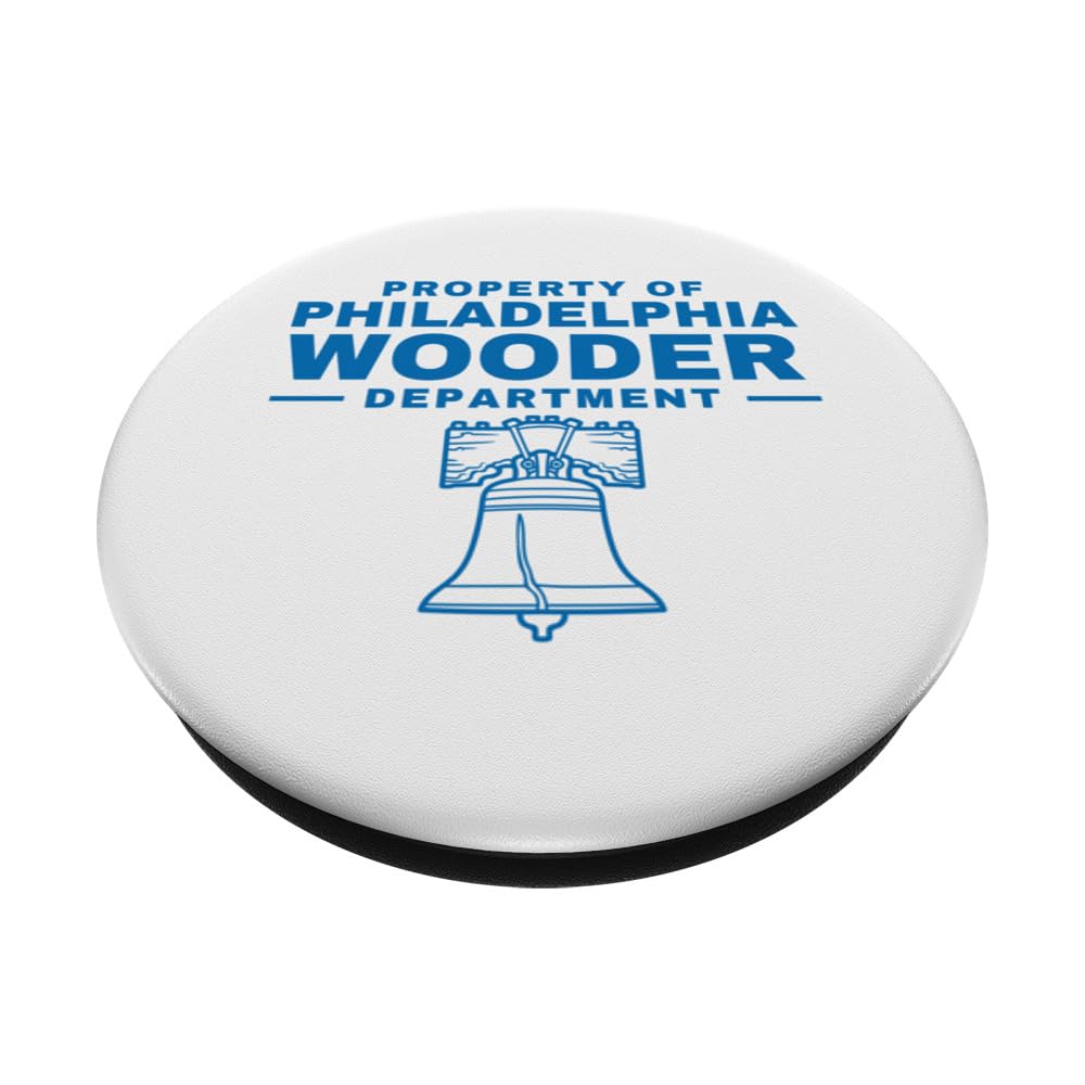 Funny Philadelphia Wooder Department Philly City Hall Parody PopSockets Swappable PopGrip, Black - Image 2