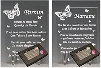 Cadre Marraine Poème Pour Marraine Personnalisé - Cadeau Pour Baptême, Anniversaire Marraine Cadeaux