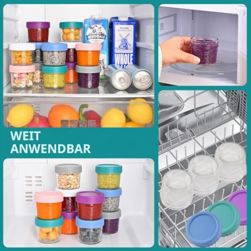 Dehov 6 Stück Babynahrung behälter, 4 oz Glas Babybrei Einfrieren Behälter – Ansicht 6