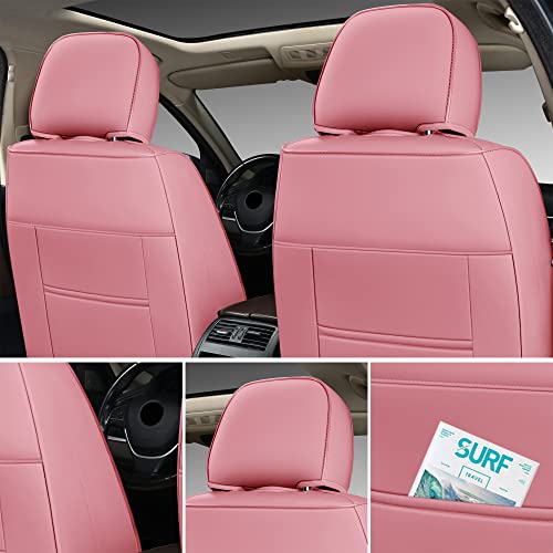 Image of GXT Car Seat Covers Front Seats Only, Front Car Seat Covers 2 Pack, Premium Faux Leather Car Seat Cushion - Universal Fit for Most Sedans SUV Pick-up Truck with Headrests(Pink and Black)