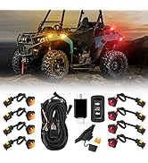 SUPAREE UTV ATV Turn Signal Kit with Rocker Switch 12V Relay Wire Harness, Amber Red Universal St...