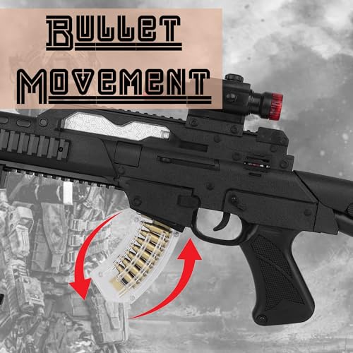 Image of Toyzone Toy Gun | Pretend & Play Gun | Flash Sound | Dynamic Movement | Movable Bullet | Removable Stand & Cassette | Gun for Kids | for 3+ Years (Combat Gun)