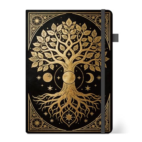 Image of ANATTASOUL Tree and Sun Moon A5 Lined Journal Notebook for Women Men