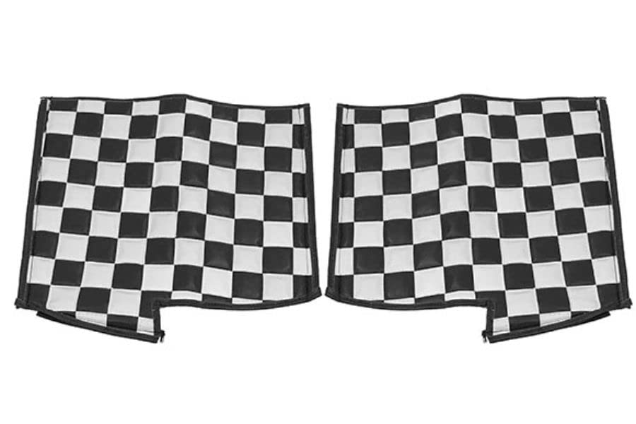 GrilleAdz Quilted Fender Guard for Peterbilt 379 Black/White Checkered Design
