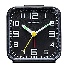 Peakeep 3 D Numbers No Tick Tock Analog Alarm Clock with Classic Beep Sound, Snooze, Manual Light photo Peakeep 3 D Numbers No Tick Tock Analog Alarm Clock with Classic Beep Sound, Snooze, Manual Light