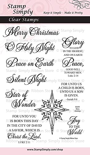 Stamp Simply Clear Stamps Christian Religious Merry Christmas 4X6 Inch Sheet - 10 Pieces #TOP10
