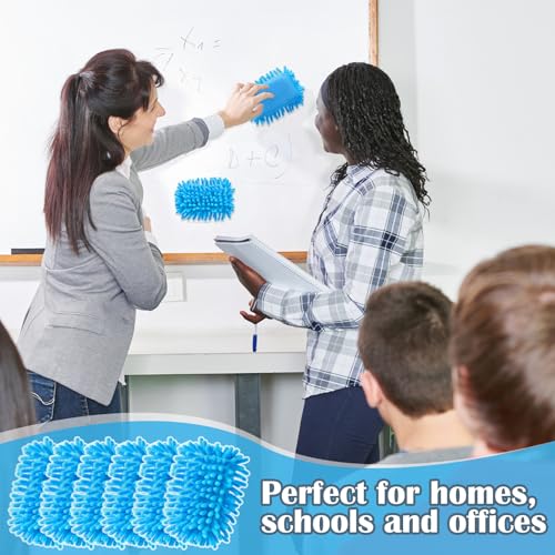 Image of Sherr 18 Pcs Microfiber Shag Magnetic Dry Erase Erasers Washable Whiteboard Eraser Bulk Colorful White Board Eraser for Chalk Markers Home Office(Blue)