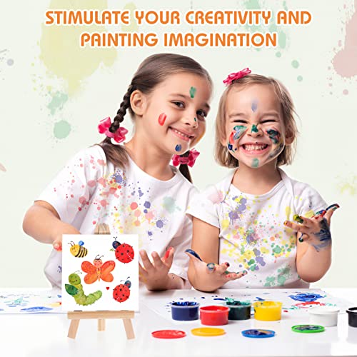 Gadpiparty Pacote 12 Mini Tela Em Branco E Conjunto De Cavalete De 5 Polegadas Tela De Pintura Peque