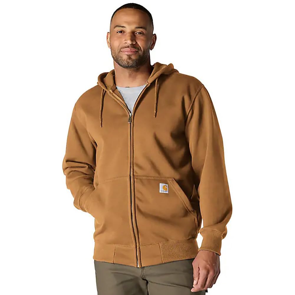 Carhartt ブラウン フルジップフーディ Amazon.co.jp: carhartt(カーハート) RAIN DEFENDER LOOSE FIT HEAVY
