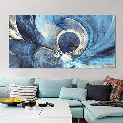 Kit complet diamond painting 60x120cm abstrait bleu pour adultes et enfants
