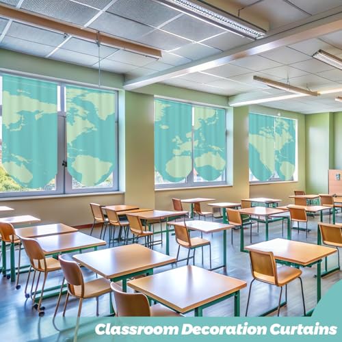 SmoothNovelty 6 peças de cortinas para sala de aula de volta à sala de aula, cortinas globo ao redor