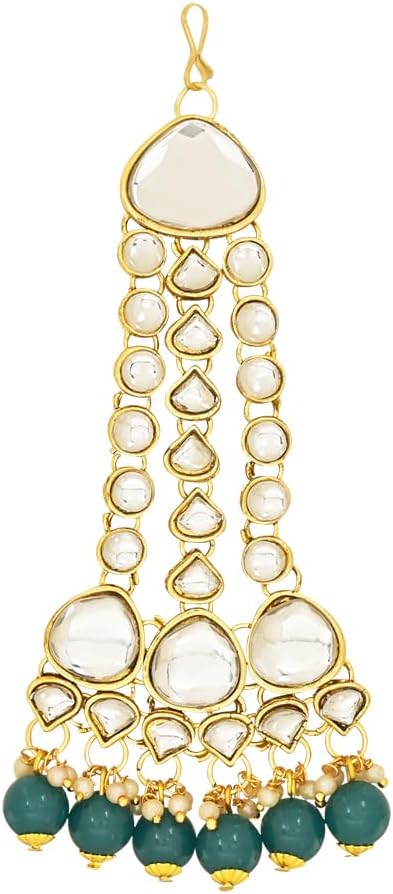 I Jewels Indian Wedding Collection Traditional Ethnic Gold Plated Pearl & Kundan Stone Work Bridal Jewellery Set For Women