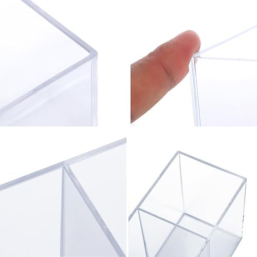 Miniatura 3 de Organizador de cubiertos y bolígrafos de acrílico transparente, soporte de plástico transparente, perfecto para almacenamiento de oficina,