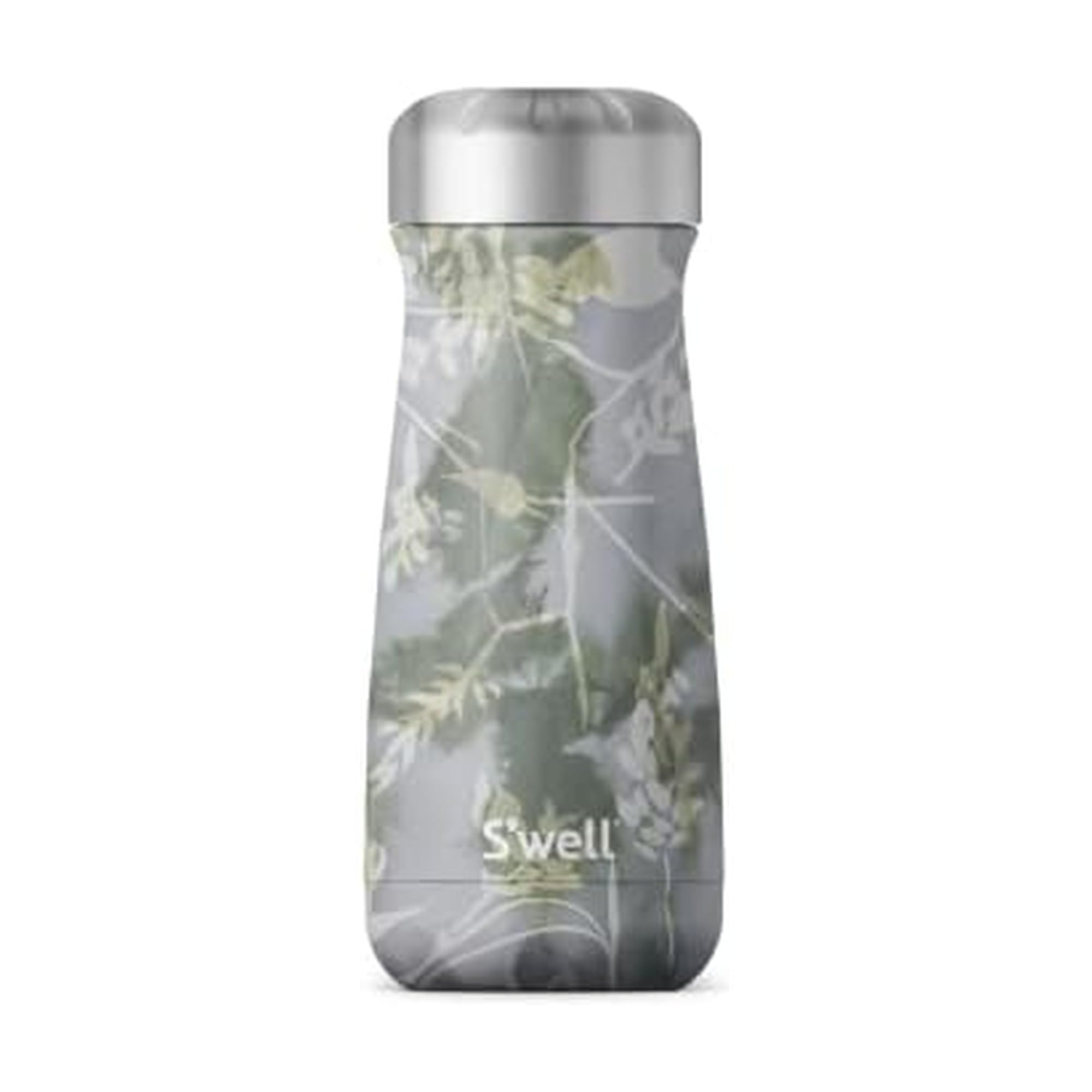 S'well Stainless Steel Traveler16 Fl ounces Triple Layered Vacuum Insulated Travel Mug Keeps Coffee, Tea and Drinks Cold for 24 Hours and Hot for 12 Water Bottle, 1 Count (Pack of 1), Blue Foliage