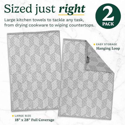 Image of Best Brands Cuisinart Cotton Kitchen Towels, 2-Pack 18x28, Bleach Safe