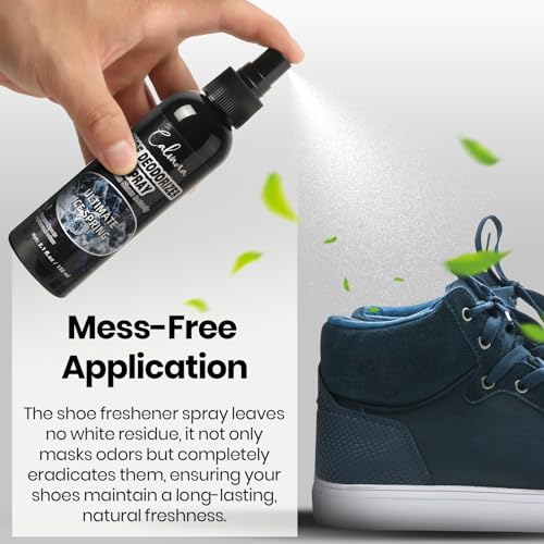 Image of (3-Pack) Calvana 5.1 fl.oz Heavy Duty Shoe Deodorizer Spray Kit, Multi-Purpose Odor Remover for All Types of Footwear, Extra Strength, Portable & Travel-Friendly