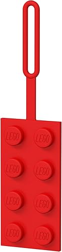 Lego Stationery - Etiqueta de silicona para equipaje de 2 x 4, color rojo