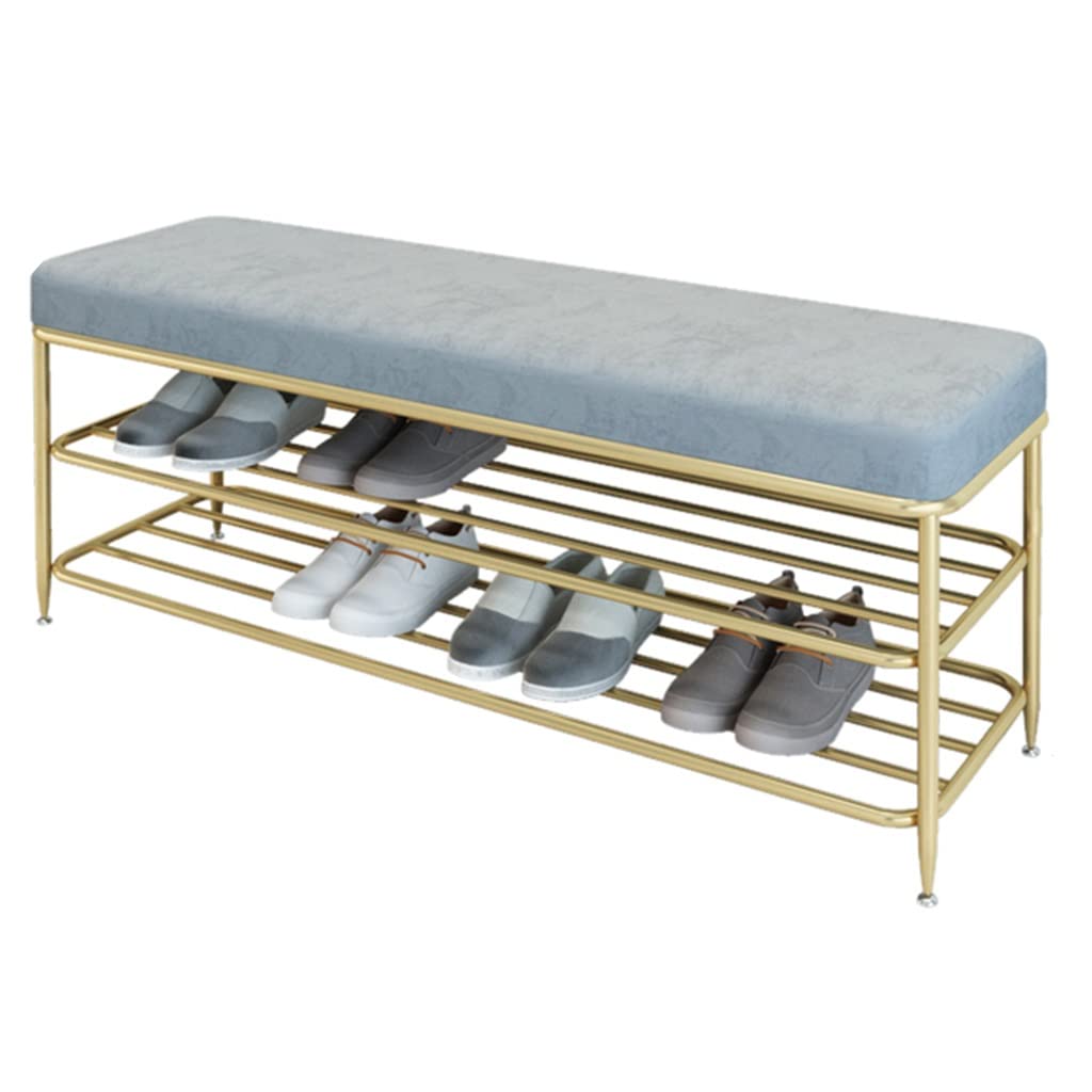 Banc à chaussures en métal avec tabouret à langer pour ranger l'entrée