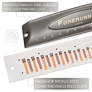 East top Harmonica adulte chromatique professionnel 12 trous 48 tons en Do, harmonica chromatique 12 trous avec étui… - Les Beatles, Paul McCartney, John Lennon, RIngo Starr, George Harrison East top Harmonica adulte chromatique professionnel 12 trous 48 tons en Do, harmonica chromatique 12 trous avec étui… – Image 4