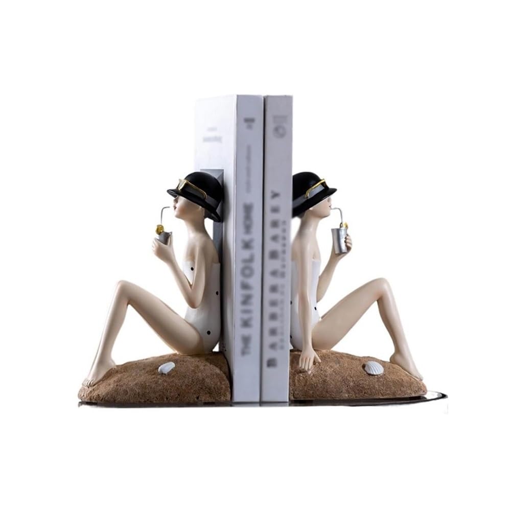 Shelves Book Ends Resin Bookends for Heavy Books Bookshelf Decorative for Readers Lovers Book Support