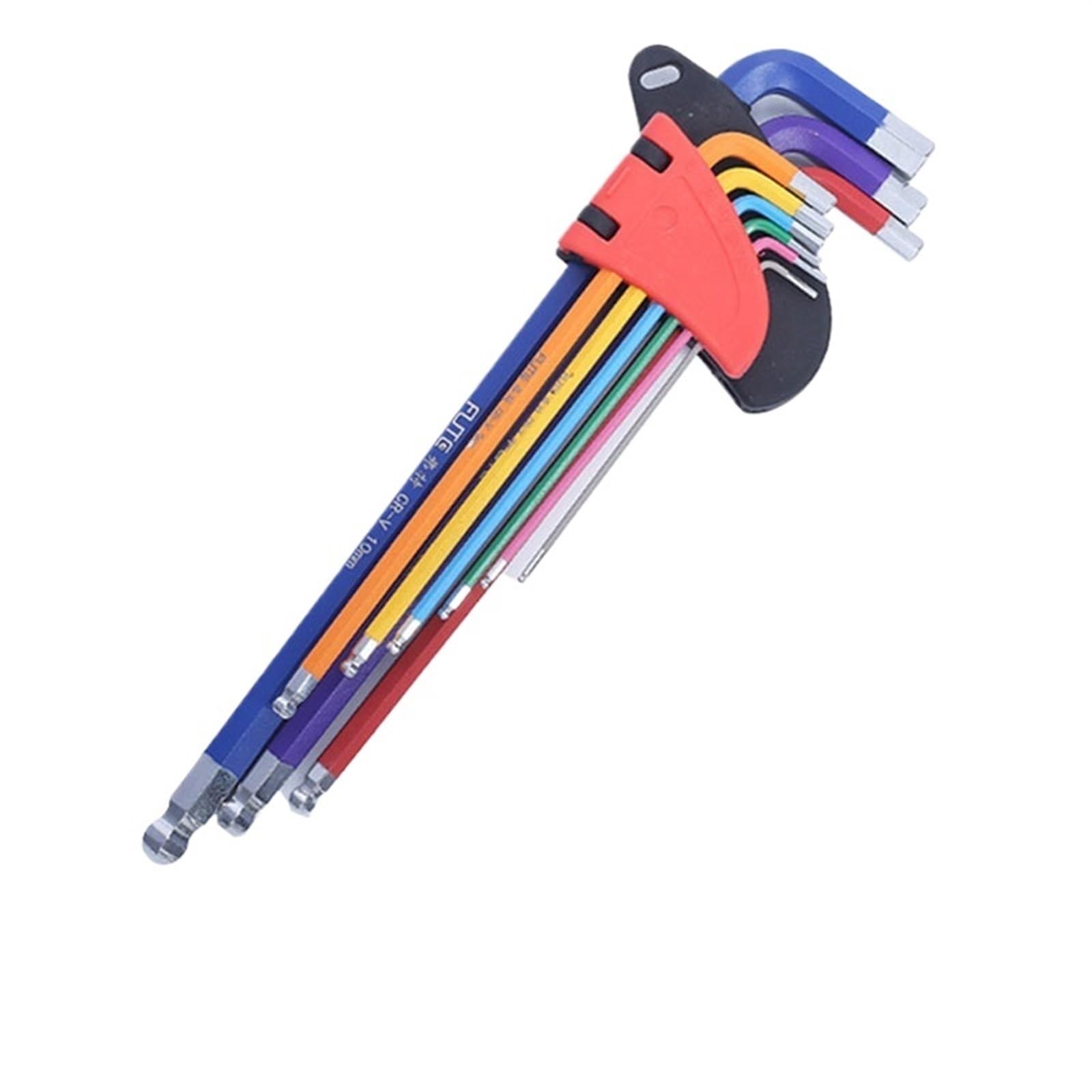 Generico set brugole Set di chiavi a scatola Torx Star Key Cacciavite Chiavi a brugola con estremità sferica Strumento L Tipo 9Pc Coppia a bussola metriche lunghe(HEX KEY SET LONG)