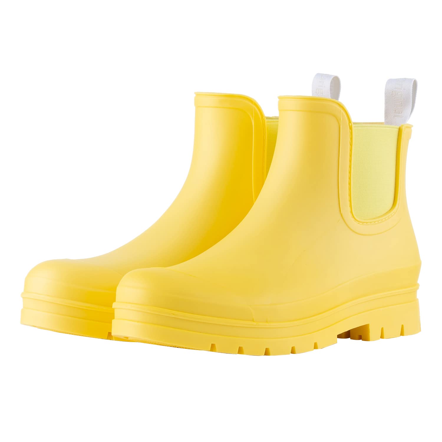 planone Short rain boots for women waterproof garden shoes anti-slipping chelsea rainboots for ladies comfortable insoles stylish light ankle rain shoes matte outdoor work shoes