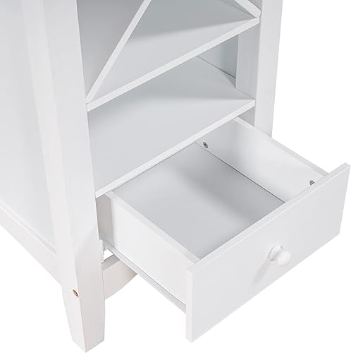 Miniatura 8 de Mesa de comedor con estante para vinos y cajones mesa extensible versátil que ahorra espacio para la mesa de madera de granja con altura para