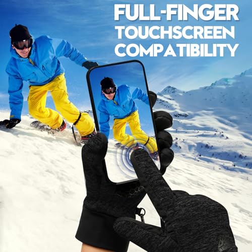 Image of Bruvoalon Winter Gloves for Women & Men, 3M Thermal Insulation, Lycra Fabric, Touchscreen, Anti-Slip