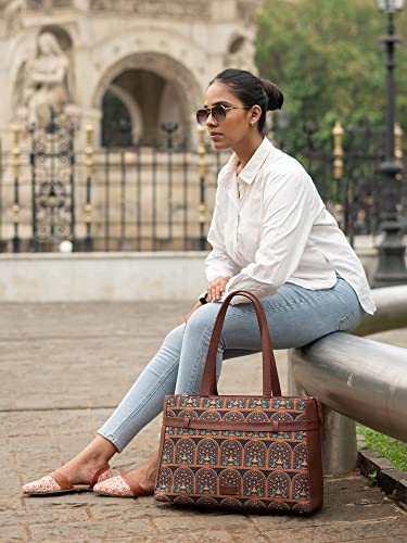 Image of ZOUK Urban Escape Bag | Stylish Vegan with Laptop Compartment, Trolley Sleeve & Anti-Theft Pocket |