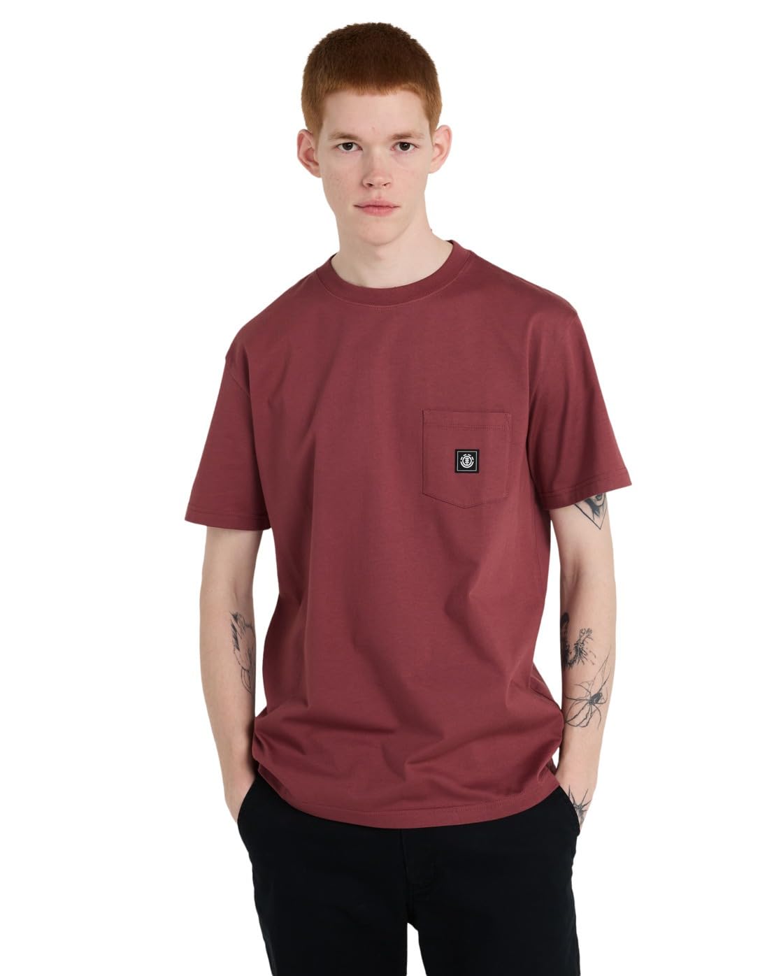 Element Icon Label Pocket - Short Sleeve T-Shirt - Men - Purple.