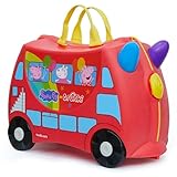Trunki x Peppa Pig Ride-On Suitcase - Carry-on Approved Luggage, 18L Travel Bag, Kids Suitcases on Wheels for Girls and Boys, Lightweight Cabin Hand Luggage with Tow Strap
