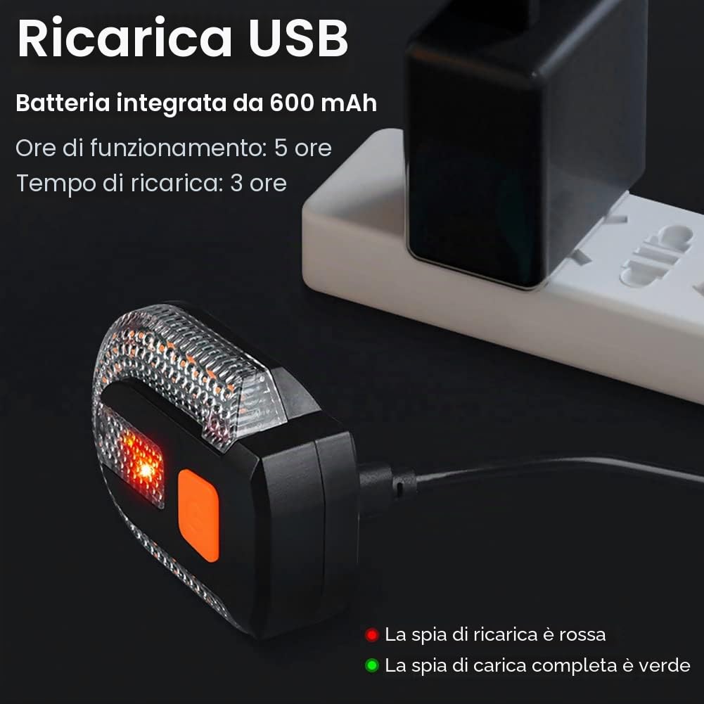 Fanale Posteriore per Bici con Indicatori di Direzione - Luci Posteriori per Bicicletta Divise con Telecomando Senza Fili per Ciclismo Luci Stroboscopiche di Sicurezza Posteriori Ricaricabili