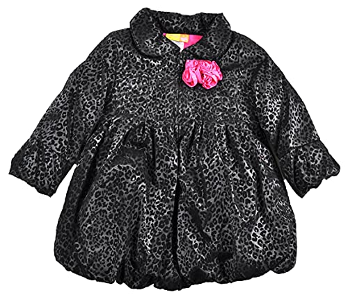 Little Girls' Black Animal Print Jacket Coat W/Hat2